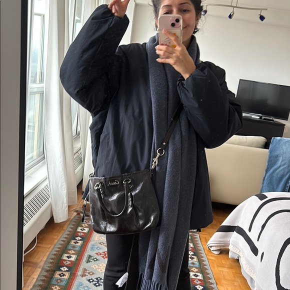 Brown Patent Leather Convertible Crossbody Bag - Picture 4 of 14